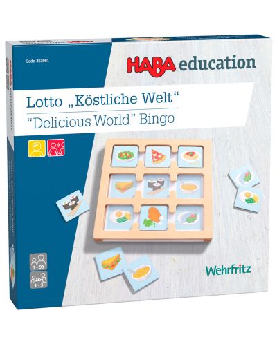 Дървена игра Haba Education - Бинго, вкусен свят - 1