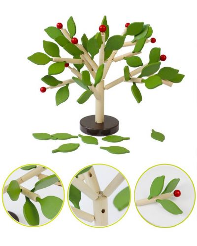 Дървен 3D пъзел Smart Baby - Дърво за сглобяване с пролетни листа - 2