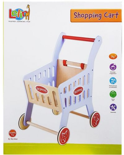 Детска количка за пазаруване Lelin - Синя - 1