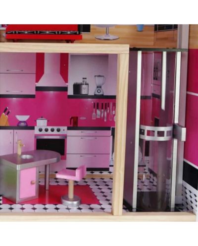 Дървена къща за кукли с обзавеждане Moni Toys - Isabella, 4118 - 2