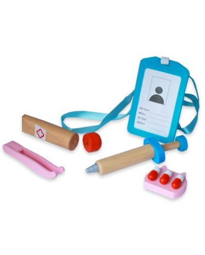 Дървен комплект Smart Baby - Медицински принадлежности в чанта от плат - 6
