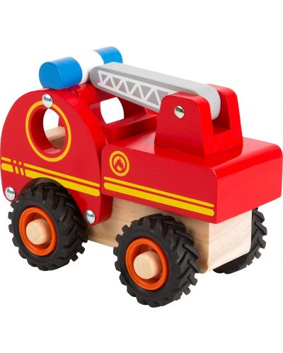 Дървена играчка Small Foot - Пожарна, червена - 2
