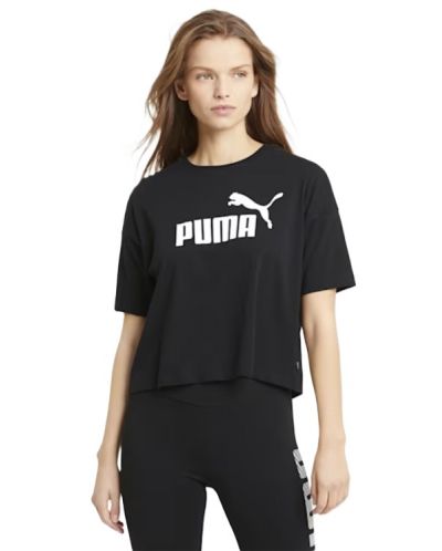 Дамска тениска Puma - Essentials Logo Cropped Tee , черна - 3