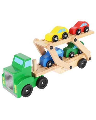 Дървена играчка Kruzzel - Автовоз с колички - 5