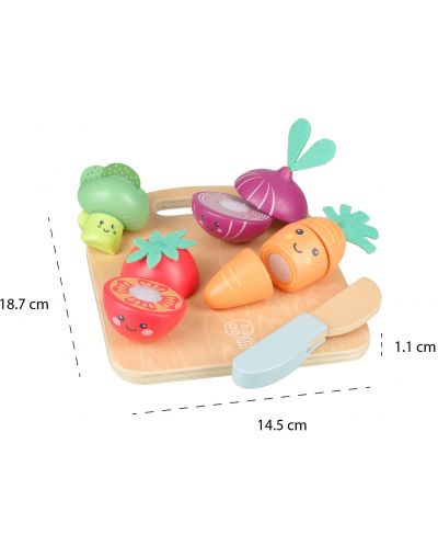 Дървен игрален комплект Orange Tree Toys - Зеленчуци за рязане, 10 части - 7