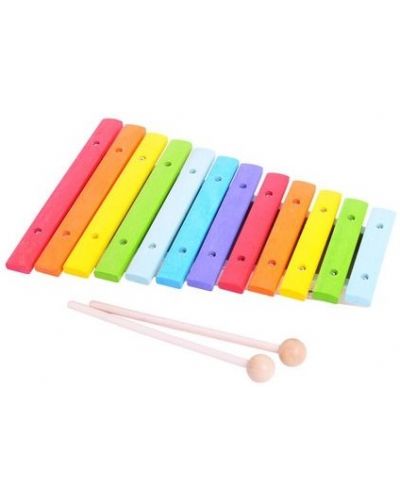 Дървена музикална играчка Bigjigs - Ксилофон - 1