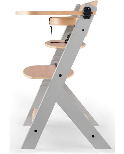 Дървено столче за хранене KinderKraft - Enock, сиво - 3