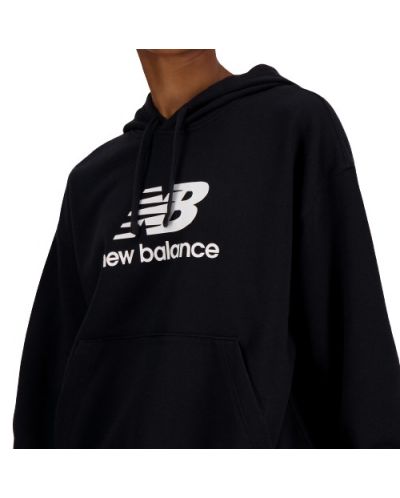 Дамски суитшърт New Balance - Stacked Logo French Terry, черен - 4