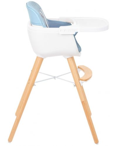 Дървено столче за храненe KikkaBoo - Woody, синьо - 3