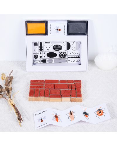 Дървен комплект с печати Acool Toy - Създай си насекомо - 7