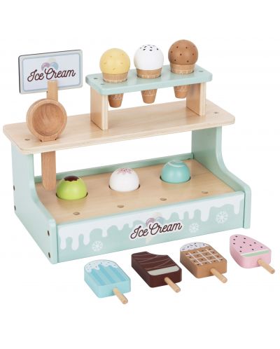 Дървен комплект Tooky Toy - Магазин за сладолед - 1