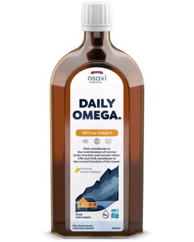Daily Omega, 1600 mg, лимон, 500 ml, Osavi - 1