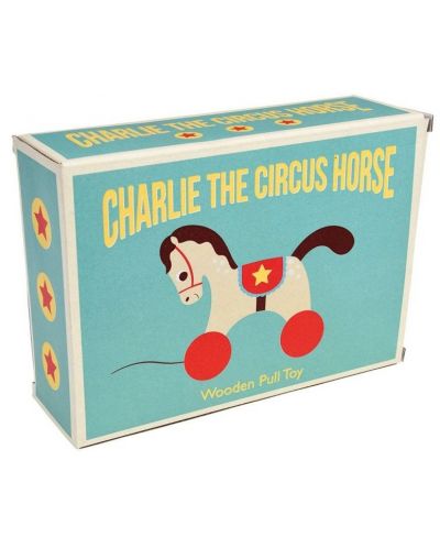 Дървена играчка за дърпане Rex London - Цирково конче Чарли - 4