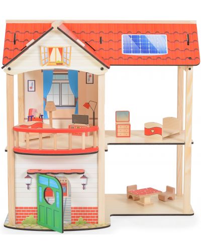 Дървена къща за кукли Moni Toys - Elly - 1