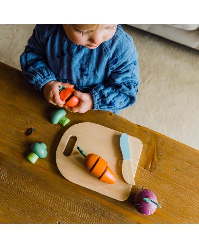 Дървен игрален комплект Orange Tree Toys - Зеленчуци за рязане, 10 части - 6