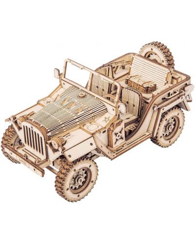 Дървен 3D пъзел Robo Time от 369 части - Военен полеви автомобил - 1