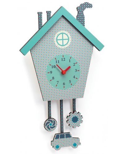 Стенен часовник за детска стая Djeco – Къщичка - 1