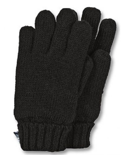 Детски плетени ръкавици Sterntaler - 7-8 години, черни - 1