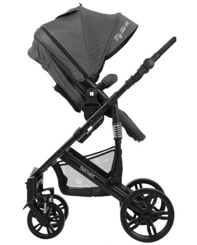 Детска количка 3 в 1 KikkaBoo Beloved - Тъмносива, с кош за количка и столче за кола - 5