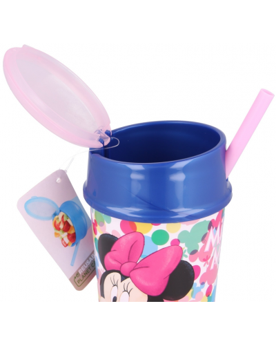 Детска чаша с капак и сламка Stor - Minnie Mouse, 400 ml - 3