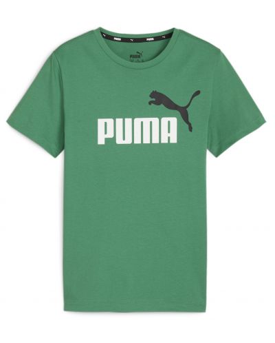 Детска тениска Puma - Essentials+ Two-Tone Logo , зелена - 1