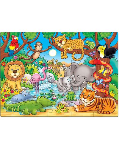 Детски пъзел Orchard Toys - Кой живее в джунглата, 25 части - 2