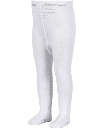 Детски фигурален памучен чорапогащник Sterntaler - Плетеница, 68 cm, 4-6 месеца, бял - 1