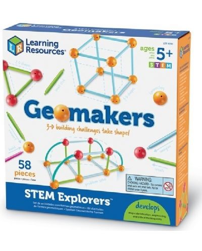 Детски комплект Learning Resources - Геометрични пръчки с топчета - 4