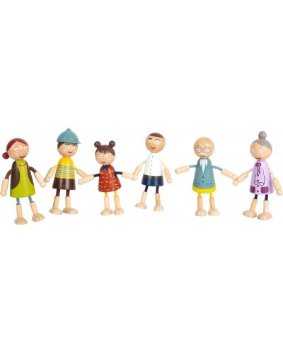 Детски дървени кукли Small Foot  - Семейство, 6 броя - 2