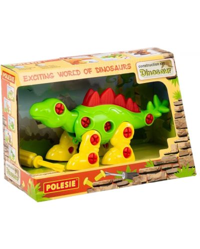 Детски конструктор Polesie Toys - Динозавър Стегозавър - 1