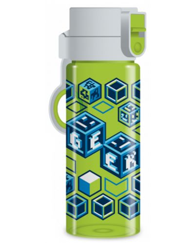 Детска бутилка за вода Ars Una Geek - 475 ml, зелена - 1