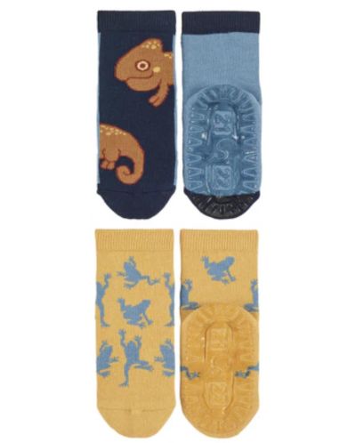 Детски чорапи със силиконова подметка Sterntaler - С хамелеон, 23/24 размер, 2-3 години, 2 чифта - 3