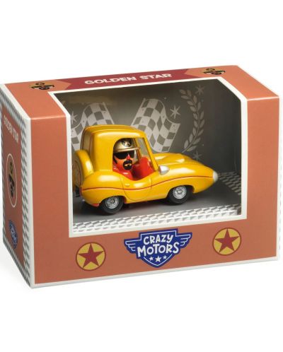 Детска играчка Djeco Crazy Motors - Количка златна звезда - 1