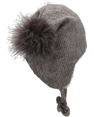 Детска зимна шапка с помпони Sterntaler - 53 cm, 2-4 г, сива - 3