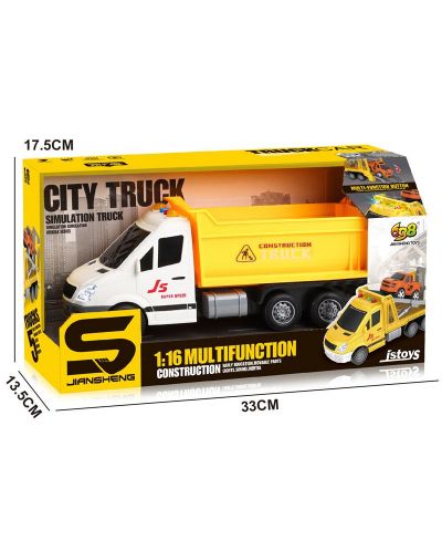 Детска играчка Raya Toys Truck Car - Самосвал, 1:16, със звук и светлина - 4