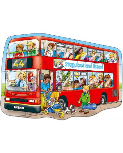Детски пъзел Orchard Toys - Големият червен автобус, 15 части - 2