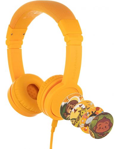 Детски слушалки с микрофон BuddyPhones - Explore+, жълти - 1