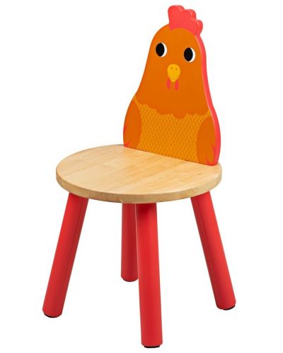 Детско дървено столче Bigjigs - Пиле - 1
