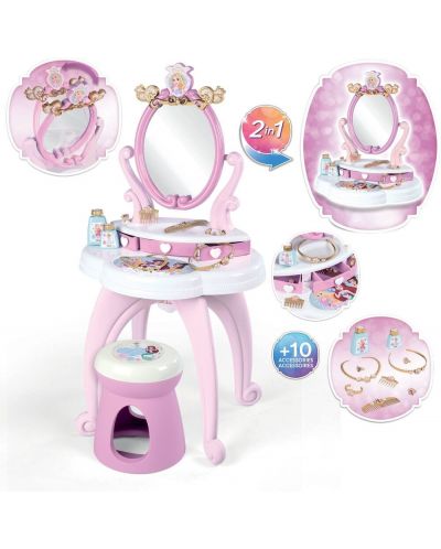 Детска тоалетка 2 в 1 Smoby Disney Princess - Фризьорски салон - 2