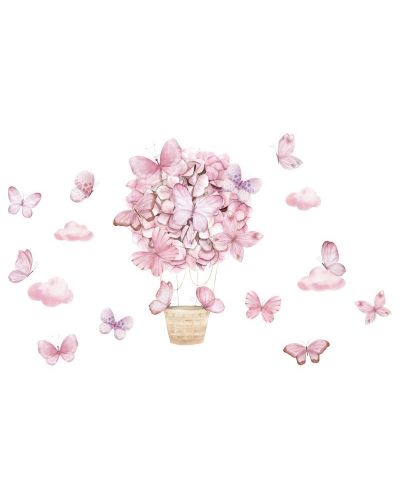 Детски стикери за стена за детска стая Sipo - Красиви розови пеперуди - 1