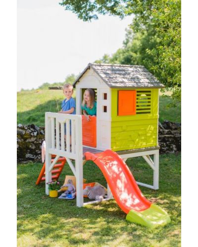 Детска къща за градината Smoby - С веранда и пързалка - 3