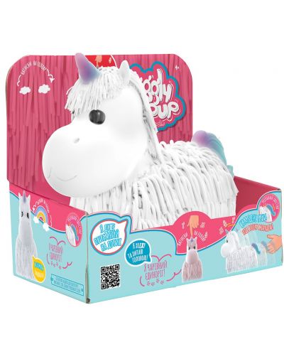 Детска играчка Eolo Toys Jiggly Pets - Рошльо еднорог със звуци, бял - 1