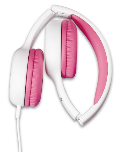 Детски слушалки Lenco - HP-010PK, розови/бели - 4