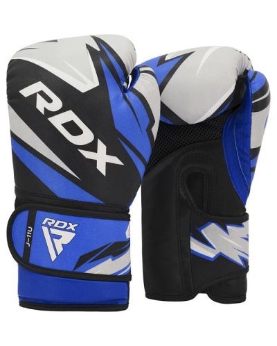 Детски боксови ръкавици RDX - J11, 6 oz, сини/черни - 1