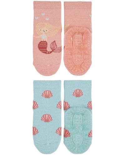 Чорапи със силиконова подметка Sterntaler - С русалка, 23/24 размер, 2-3 години, 2 чифта - 2