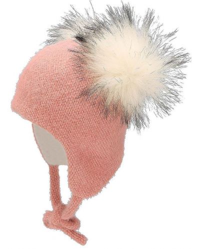 Детска шапка с помпони Sterntaler - Розова, размер 53, 2-4 г - 2