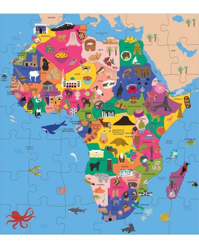 Детски пъзел Mudpuppy от 70 части - Карта на Африка - 2