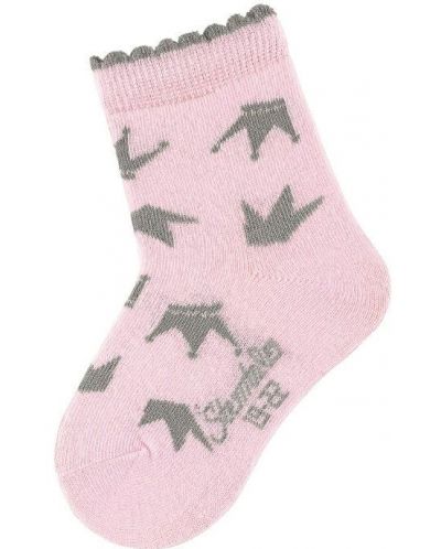 Детски розови чорапи Sterntaler - С коронки, 15/16 размер, 4-6 месеца, розови - 1