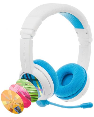 Детски слушалки BuddyPhones - School+, сини/бели - 1