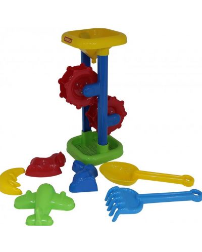 Детски плажен комплект Polesie Toys - Мелница, 7 части, асортимент - 3
